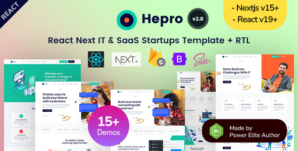 Hepro - React Nextjs 15 IT & Software SaaS Startup Template