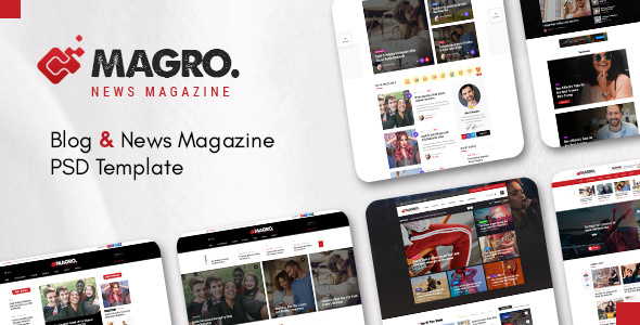 Magro - Blog & News Magazine PSD Template