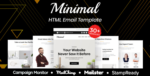 Preview image for Minimal - Multipurpose Responsive Email Template 30+ Modules Mailchimp