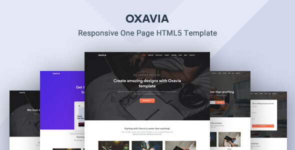 Product preview supplied for Oxavia - Responsive One Page Template