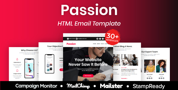 Passion - Multipurpose Responsive Email Template 30+ Modules Mailchimp listing image