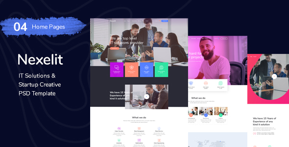 Nexelit - It Solution & Startup Business PSD Template