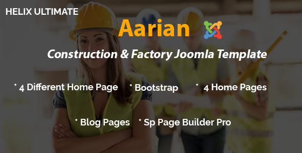 Aarian - Construction Responsive Joomla 6 Template