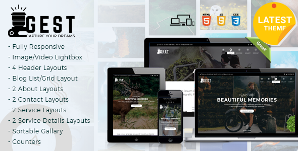 Gest - Photography HTML Template product preview