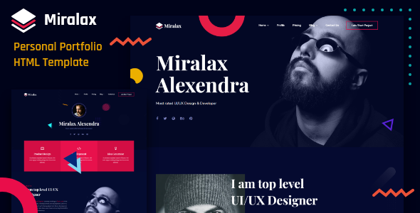 Miralax - Personal Portfolio HTML Template product preview
