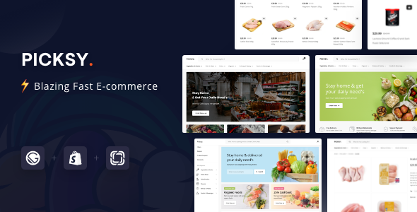 Picksy - React Gatsby Grocery Ecommerce Template listing image