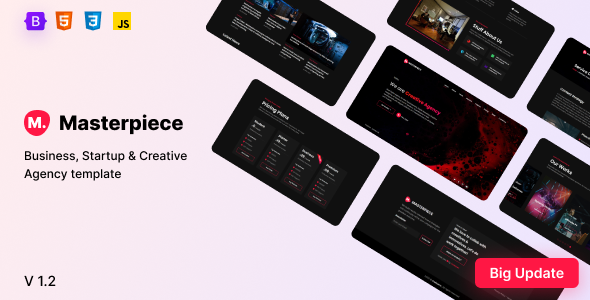 Product preview supplied for Masterpiece | Business, Startup and Creative Agency template