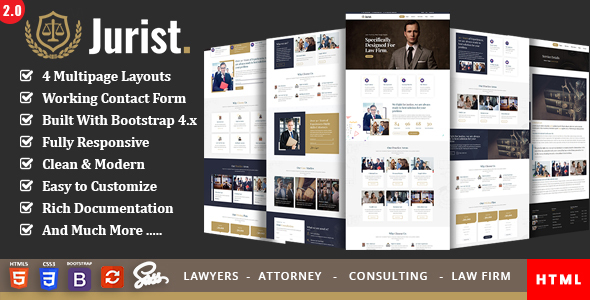 Jurist - Lawyer Attorney HTML Template