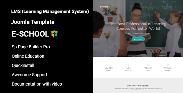 E School - Learning and Courses Joomla 6 Template | Education
