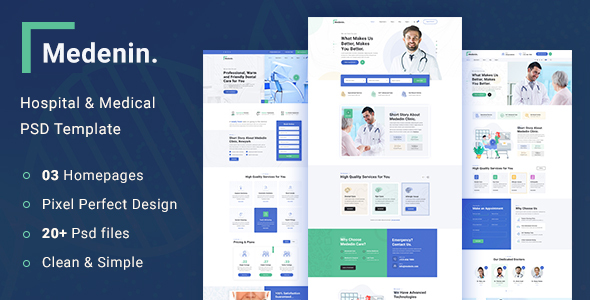 Medenin - Medical & Health PSD Template