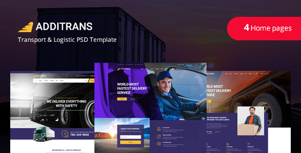 Additrans - Transport and Logistics PSD Template
