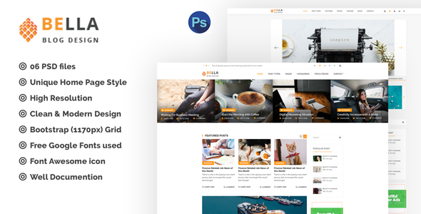 Bella - Creative Blog PSD Template