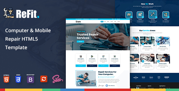 Refit - Mobile Repair HTML Template product preview