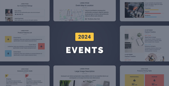 Product preview supplied for Events Responsive Email Template 2024