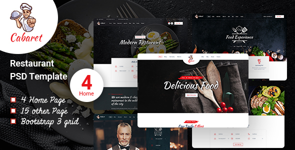 Cabaret - Food Restaurant PSD Template