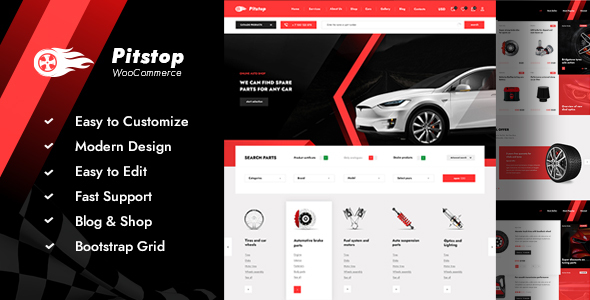 PitStop - Auto Parts Shop PSD