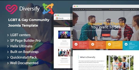 Diversify - LGBT & Gay Community Joomla 6 Template