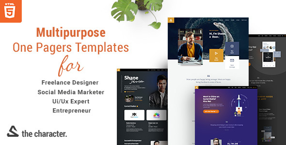 The Character - One Pager Templates for Professionals in HTML 5