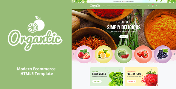 Organtic - Responsive Ecommerce HTML5 Template listing image