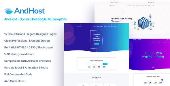 Preview image for AndHost - Domain Hosting HTML Template