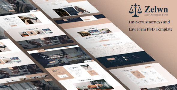Zelwn - Lawyer Attorney PSD Template product preview