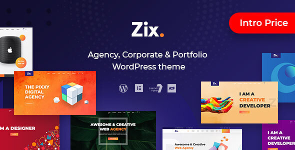 Zix - Digital Agency & MultiPurpose WordPress Theme listing image