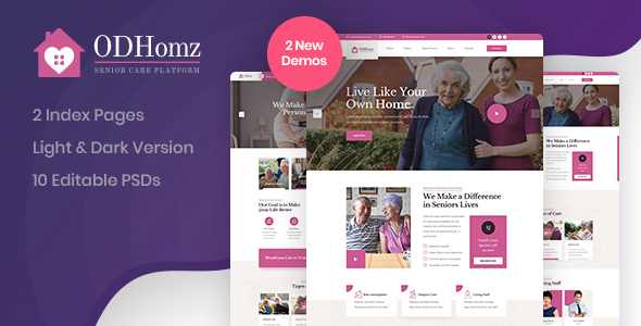 Odhomz - Senior Care PSD Template