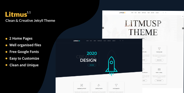 Litmus - Clean Corporate And Blogging Jekyll Theme