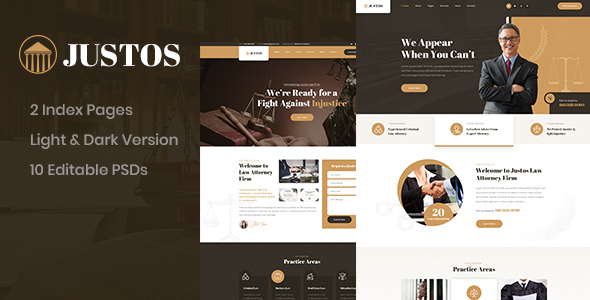 Justos Law Firm PSD Template