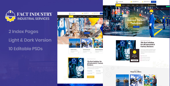Fact Industry - Industrial & Factory Service PSD Template