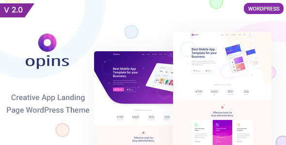 Opins - App Landing  WordPress Theme