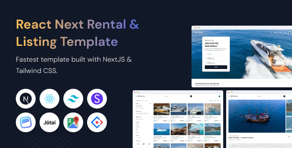 Product preview supplied for TripFinder - React Next Rental, Travel & Listing Template
