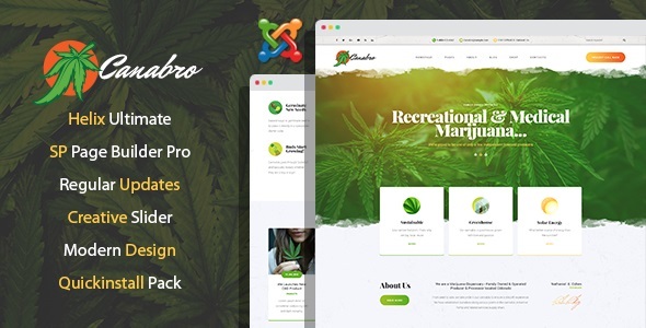 Canabro - Cannabis & Medical Marijuana Joomla 6 Template