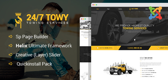 Preview image for Towy - Auto Towing and Roadside Assistance Joomla 6 Template