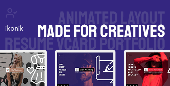ikonik - Resume/CV Animated HTML Template