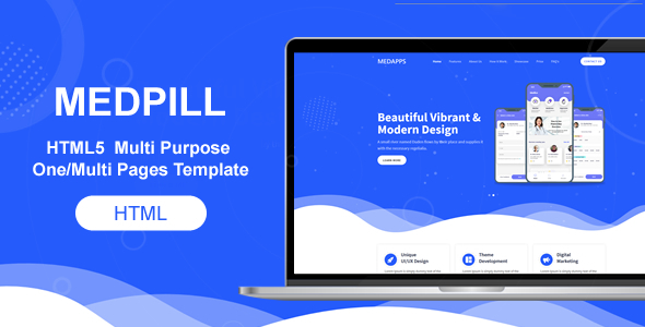 Preview image for Bootstrap 4 HTML5  Multi Purpose One/Multi Pages Template
