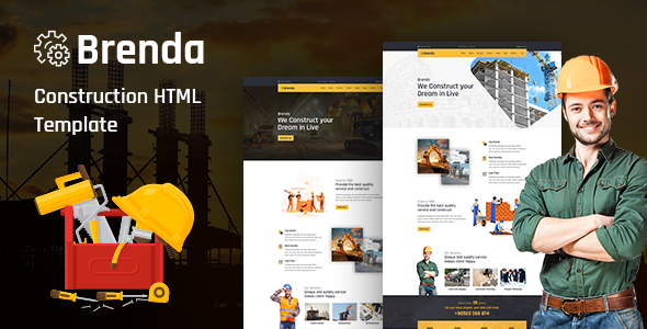 Product preview supplied for Brenda - Building Construction HTML Template with Responsive
