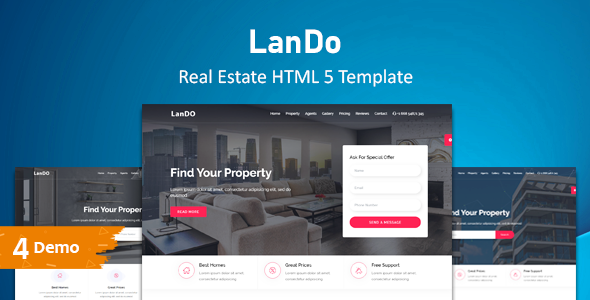 LanDo - Real Estate HTML Template listing image