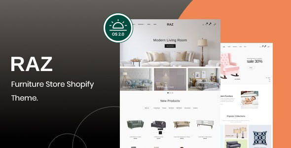Product preview supplied for Raz – Furniture Shopify Theme