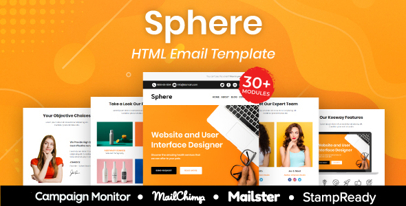Sphere - Multipurpose Responsive Email Template 30+ Modules Mailchimp product preview