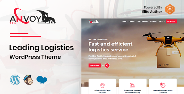 Anvoy -  Logistics WordPress Theme listing image