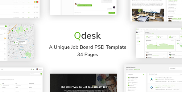 Qdesk - A Unique Job Board HTML 5 Template product preview