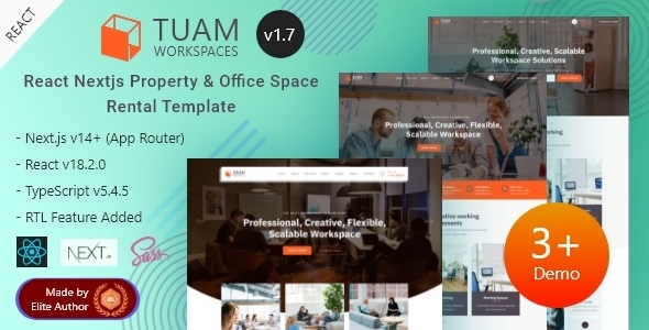 Preview image for Tuam - React Next.js 14+ Property & Office Space Rental Template