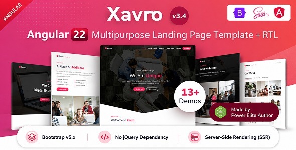 Xavro - Angular 22 Multipurpose Landing Page Template product preview
