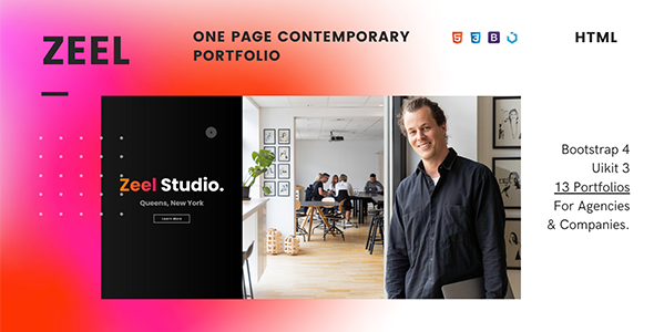 Preview image for Zeel — One Page Contemporary Portfolio