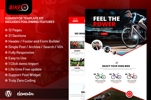 Bikeo - Cycling Club Elementor Template Kit