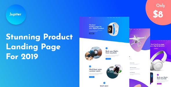 Jupiter - Product Landing Page HTML Template listing image