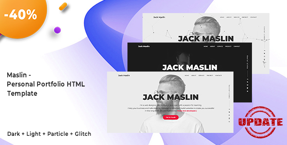 Preview image for Maslin - Personal Portfolio HTML Template
