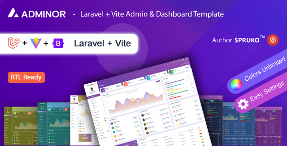 Adminor– Laravel Admin & Dashboard Template