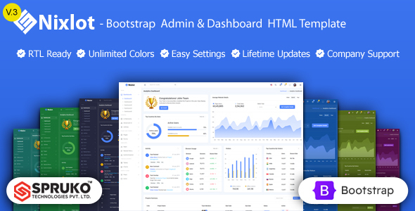 Nixlot - Bootstrap Admin Dashboard HTML Template product preview